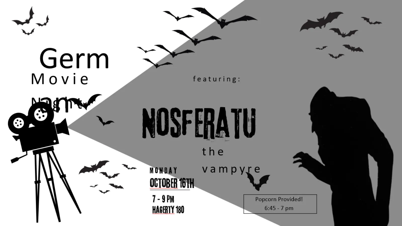flyer for the Oktober German Film Night